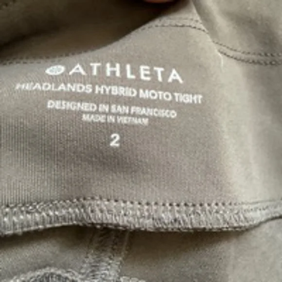 Athleta Headlands Hybrid Moto Tight Green/Gray size 2 - Picture 10 of 10